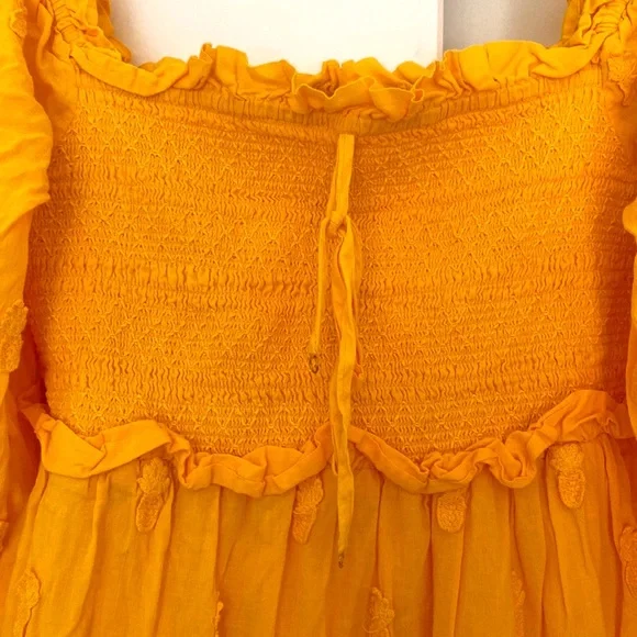 FARM Rio | medium | Yellow 3D Pineapple Tiered Midi Dress - Picture 3 of 6